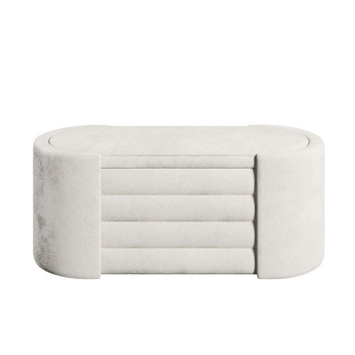 Atelier Del Sofa Banco Crema 105x42x42 cm Espuma Gris 28 DNS Espuma Blanca 14 DNS
